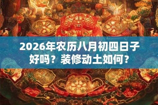 2026年农历八月初四日子好吗？装修动土如何？