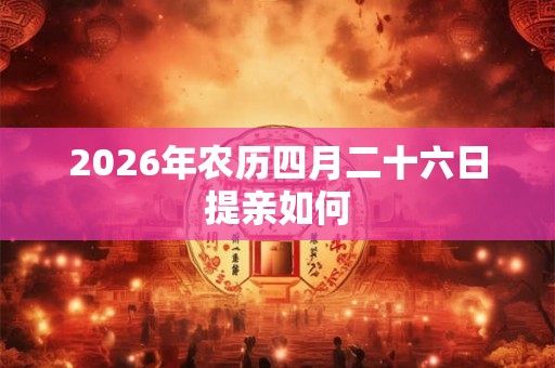 2026年农历四月二十六日提亲如何 2026年农历四月二十六日提亲如何