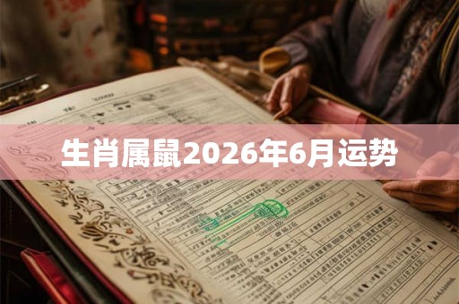 生肖属鼠2026年6月运势