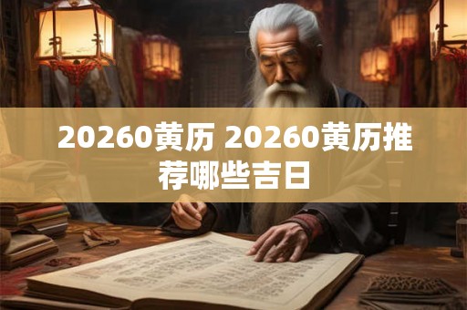 20260黄历 20260黄历推荐哪些吉日