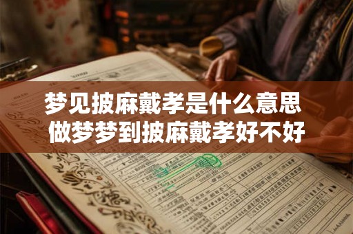 梦见披麻戴孝是什么意思 做梦梦到披麻戴孝好不好