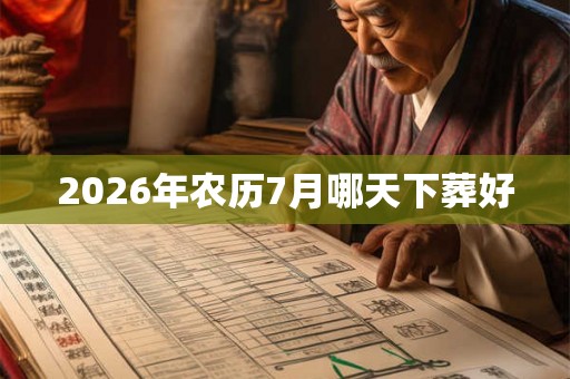 2026年农历7月哪天下葬好