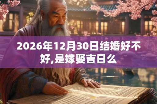 2026年12月30日结婚好不好,是嫁娶吉日么