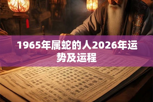 1965年属蛇的人2026年运势及运程