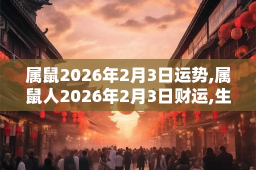 属鼠2026年2月3日运势,属鼠人2026年2月3日财运,生肖鼠2026年2月3日运势 属鼠2026年2月3日运势,属鼠人2026年2月3日财运,生肖鼠2026年2月3日运势