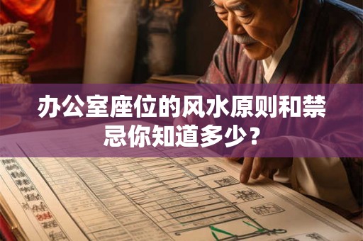 办公室座位的风水原则和禁忌你知道多少？