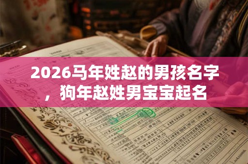 2026马年姓赵的男孩名字，狗年赵姓男宝宝起名