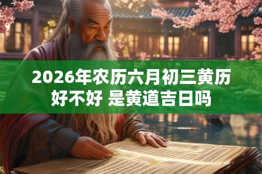 2026年农历六月初三黄历好不好 是黄道吉日吗