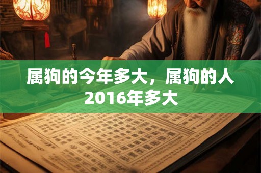 属狗的今年多大，属狗的人2016年多大