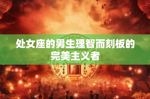 处女座的男生理智而刻板的完美主义者