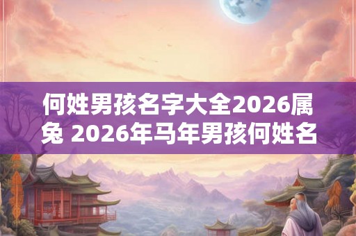 何姓男孩名字大全2026属兔 2026年马年男孩何姓名字推荐
