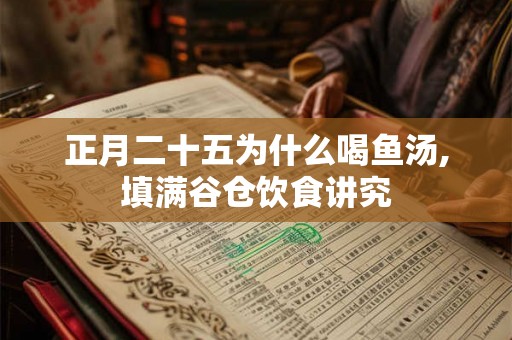 正月二十五为什么喝鱼汤,填满谷仓饮食讲究