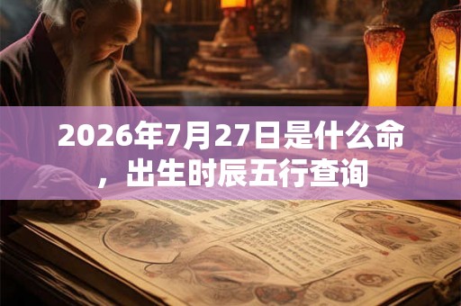 2026年7月27日是什么命，出生时辰五行查询