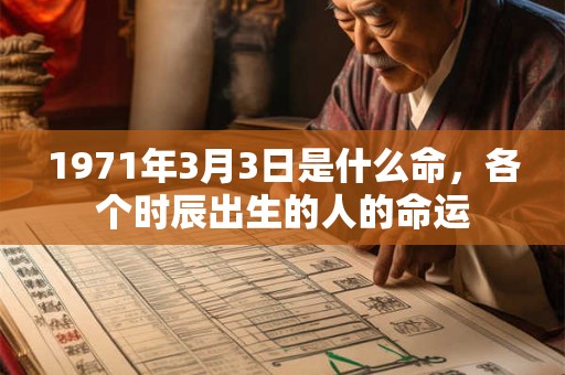 1971年3月3日是什么命，各个时辰出生的人的命运