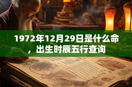 1972年12月29日是什么命,出生时辰五行查询 1972年12月29日是什么命,出生时辰五行查询