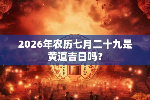 2026年农历七月二十九是黄道吉日吗？