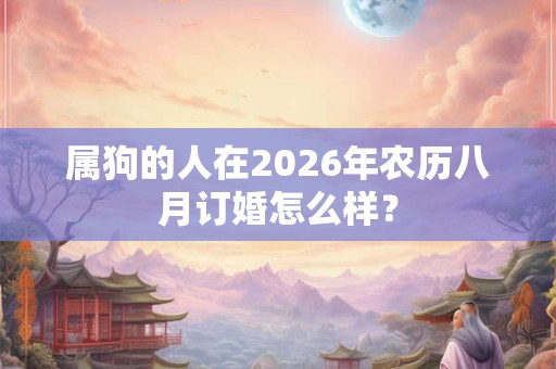 属狗的人在2026年农历八月订婚怎么样? 属狗的人在2026年农历八月订婚怎么样?