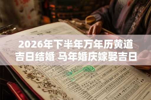 2026年下半年万年历黄道吉日结婚 马年婚庆嫁娶吉日是哪天