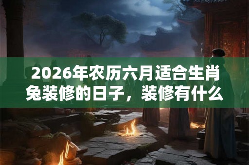 2026年农历六月适合生肖兔装修的日子，装修有什么讲究？