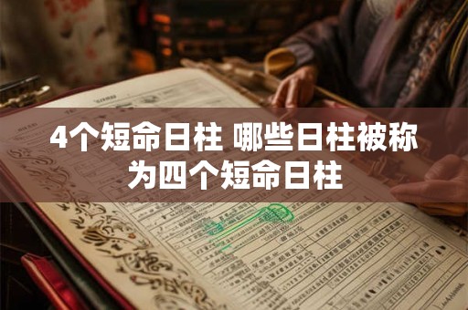 4个短命日柱 哪些日柱被称为四个短命日柱