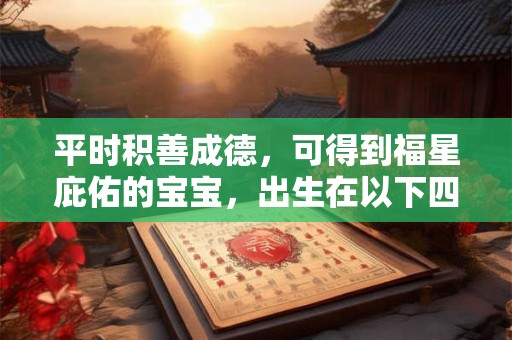 平时积善成德，可得到福星庇佑的宝宝，出生在以下四个吉日！