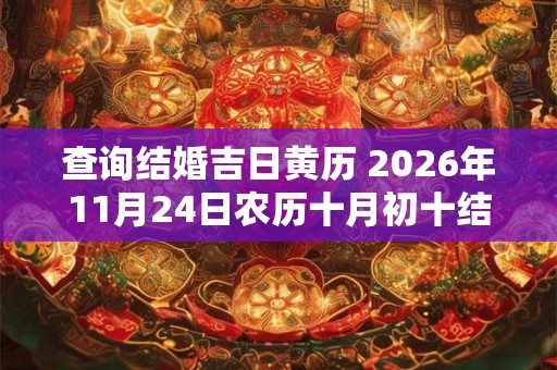 查询结婚吉日黄历 2026年11月24日农历十月初十结婚可行吗