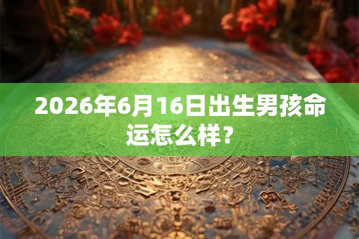 2026年6月16日出生男孩命运怎么样？