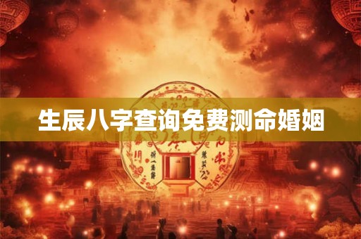 生辰八字查询免费测命婚姻