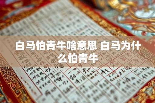 白马怕青牛啥意思 白马为什么怕青牛 白马怕青牛啥意思 白马为什么怕青牛