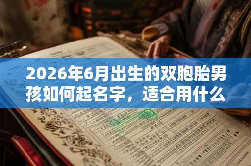 2026年6月出生的双胞胎男孩如何起名字，适合用什么字