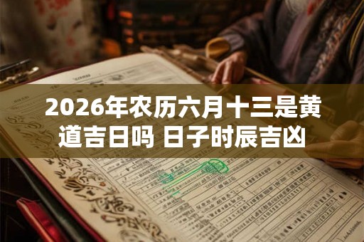 2026年农历六月十三是黄道吉日吗 日子时辰吉凶