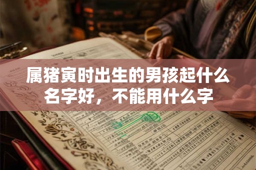 属猪寅时出生的男孩起什么名字好，不能用什么字