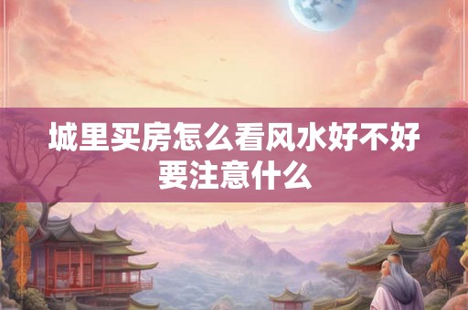 城里买房怎么看风水好不好要注意什么