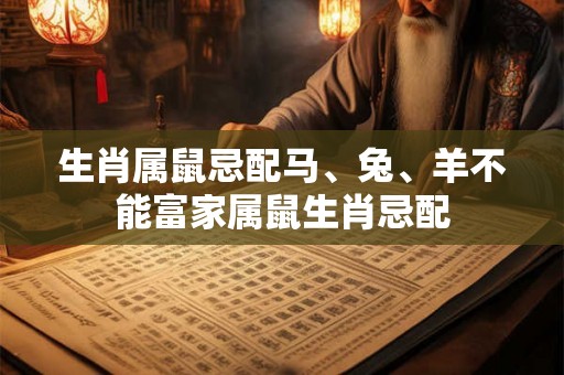 生肖属鼠忌配马、兔、羊不能富家属鼠生肖忌配