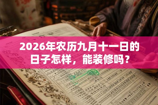 2026年农历九月十一日的日子怎样，能装修吗？