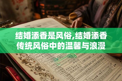 结婚添香是风俗,结婚添香传统风俗中的温馨与浪漫