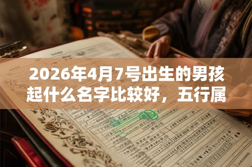 2026年4月7号出生的男孩起什么名字比较好，五行属什么