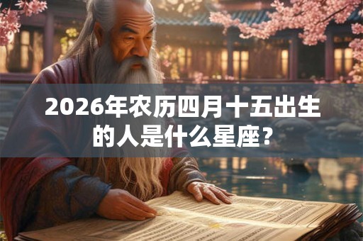 2026年农历四月十五出生的人是什么星座？