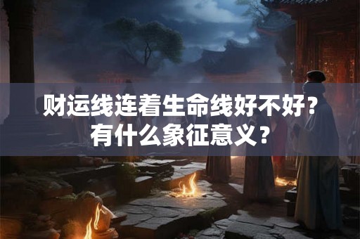 财运线连着生命线好不好？有什么象征意义？