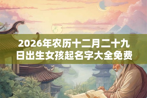2026年农历十二月二十九日出生女孩起名字大全免费