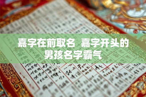嘉字在前取名  嘉字开头的男孩名字霸气