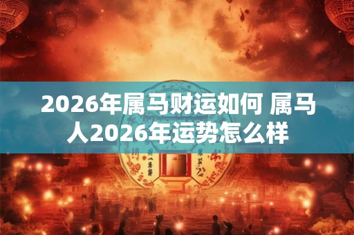2026年属马财运如何 属马人2026年运势怎么样 2026年属马财运如何 属马人2026年运势怎么样