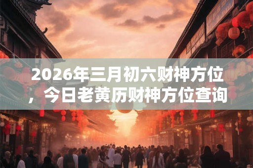 2026年三月初六财神方位，今日老黄历财神方位查询
