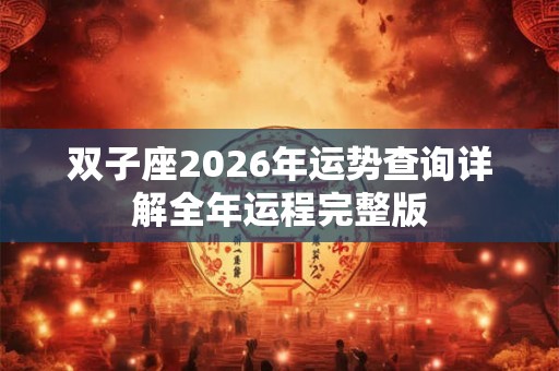 双子座2026年运势查询详解全年运程完整版