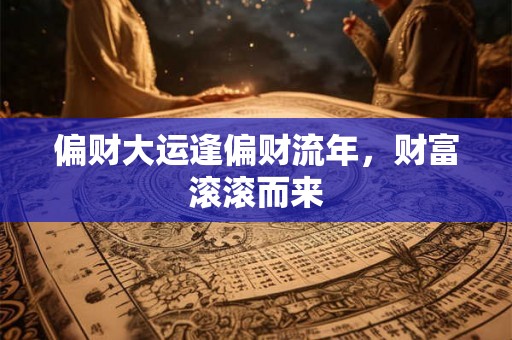 偏财大运逢偏财流年,财富滚滚而来 偏财大运逢偏财流年,财富滚滚而来