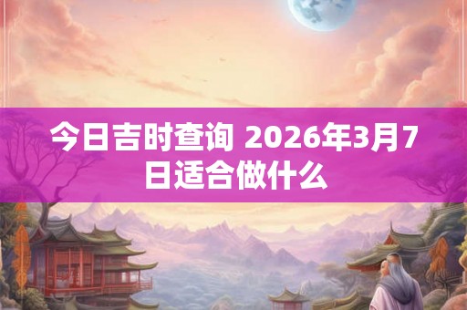 今日吉时查询 2026年3月7日适合做什么