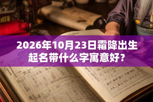 2026年10月23日霜降出生起名带什么字寓意好？
