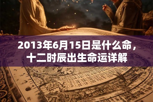 2013年6月15日是什么命，十二时辰出生命运详解