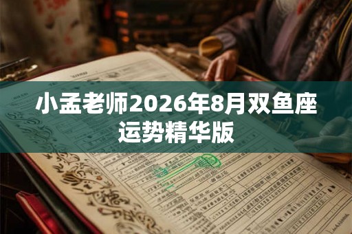 小孟老师2026年8月双鱼座运势精华版