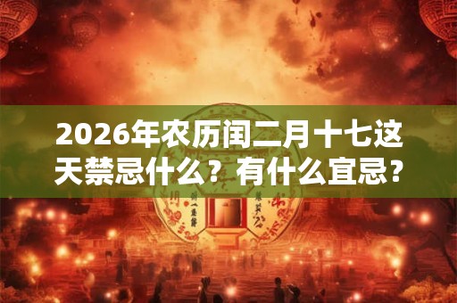 2026年农历闰二月十七这天禁忌什么？有什么宜忌？
